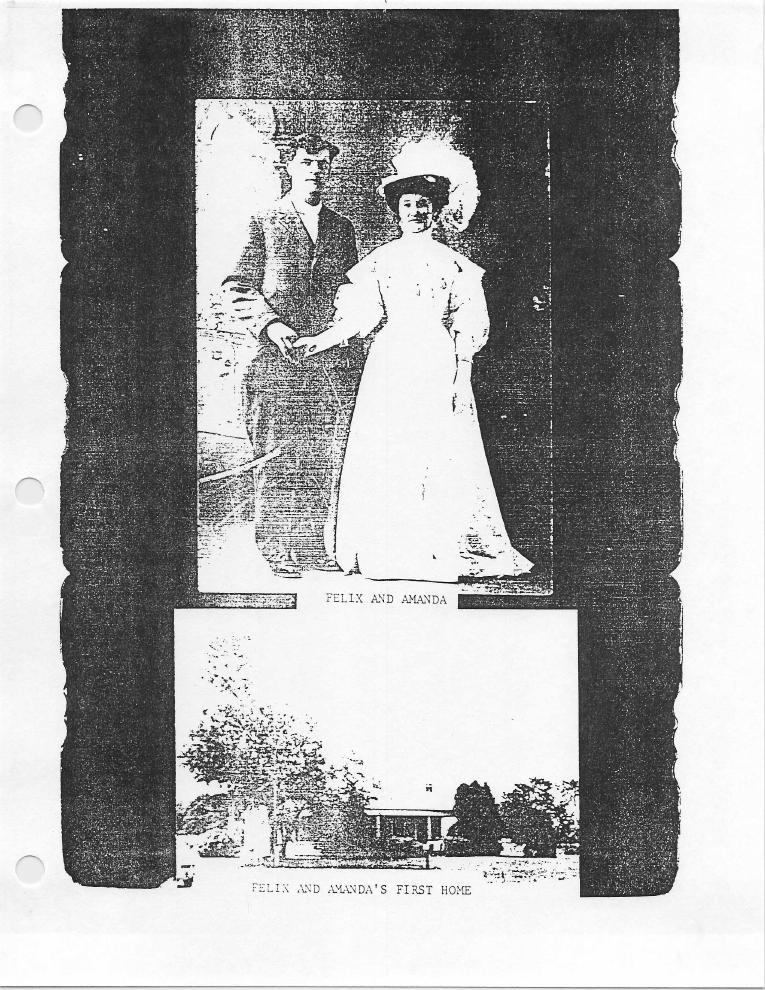 Felix and Amanda Barga, with their first home below. Family-supplied Barga records, page 3; original scan retained without altering faces.